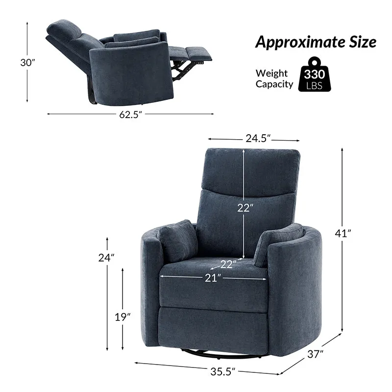 Monica Swivel Rocker Power Recliner with Movable Pillows