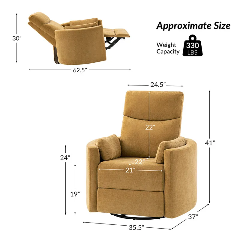 Monica Swivel Rocker Power Recliner with Movable Pillows