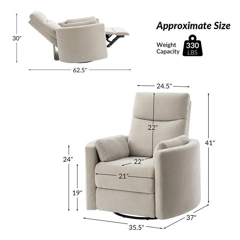 Monica Swivel Rocker Power Recliner with Movable Pillows