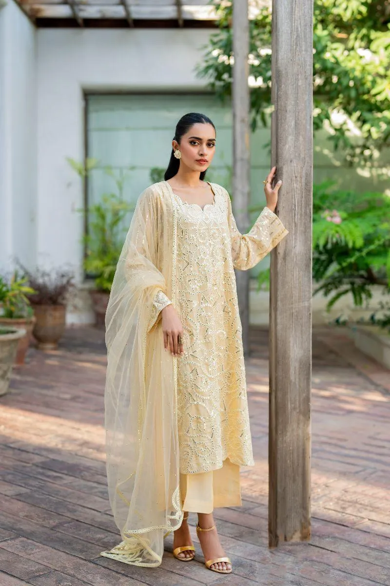 Natasha Kamal - Tuscany - light yellow - Georgette lined with crepe de chin - 3 Piece