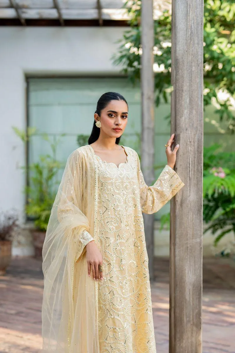 Natasha Kamal - Tuscany - light yellow - Georgette lined with crepe de chin - 3 Piece