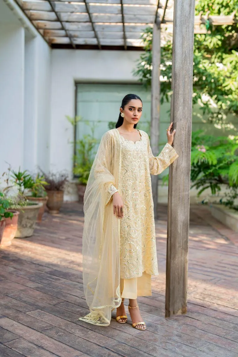 Natasha Kamal - Tuscany - light yellow - Georgette lined with crepe de chin - 3 Piece