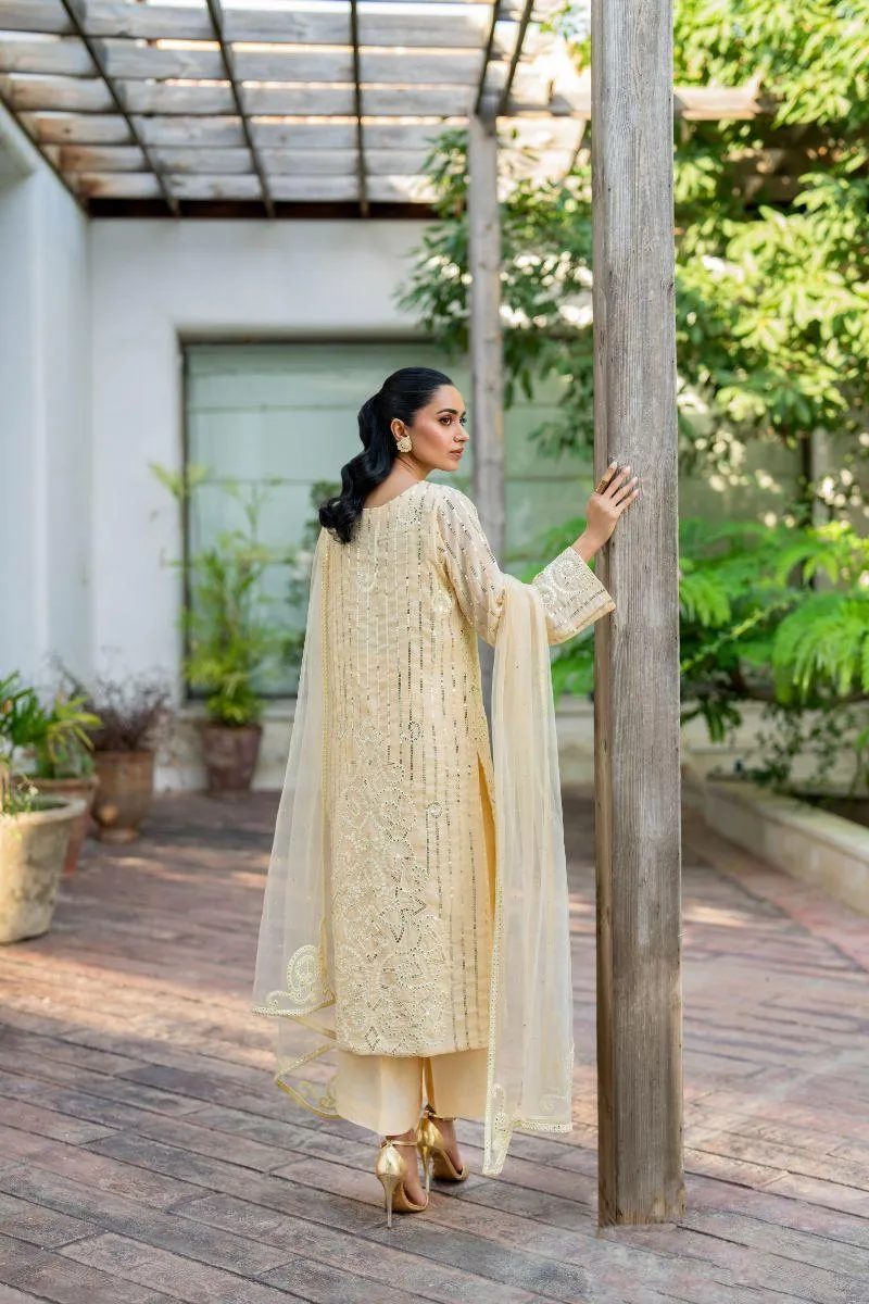 Natasha Kamal - Tuscany - light yellow - Georgette lined with crepe de chin - 3 Piece