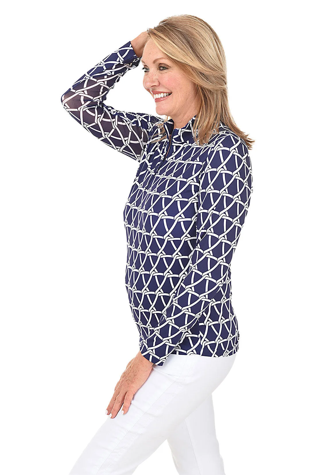 Navy Nautical UPF50  Sun Shirt