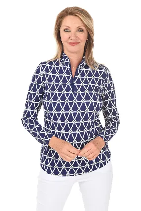 Navy Nautical UPF50  Sun Shirt