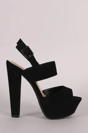 Nubuck Peep Toe Chunky Platform Heel