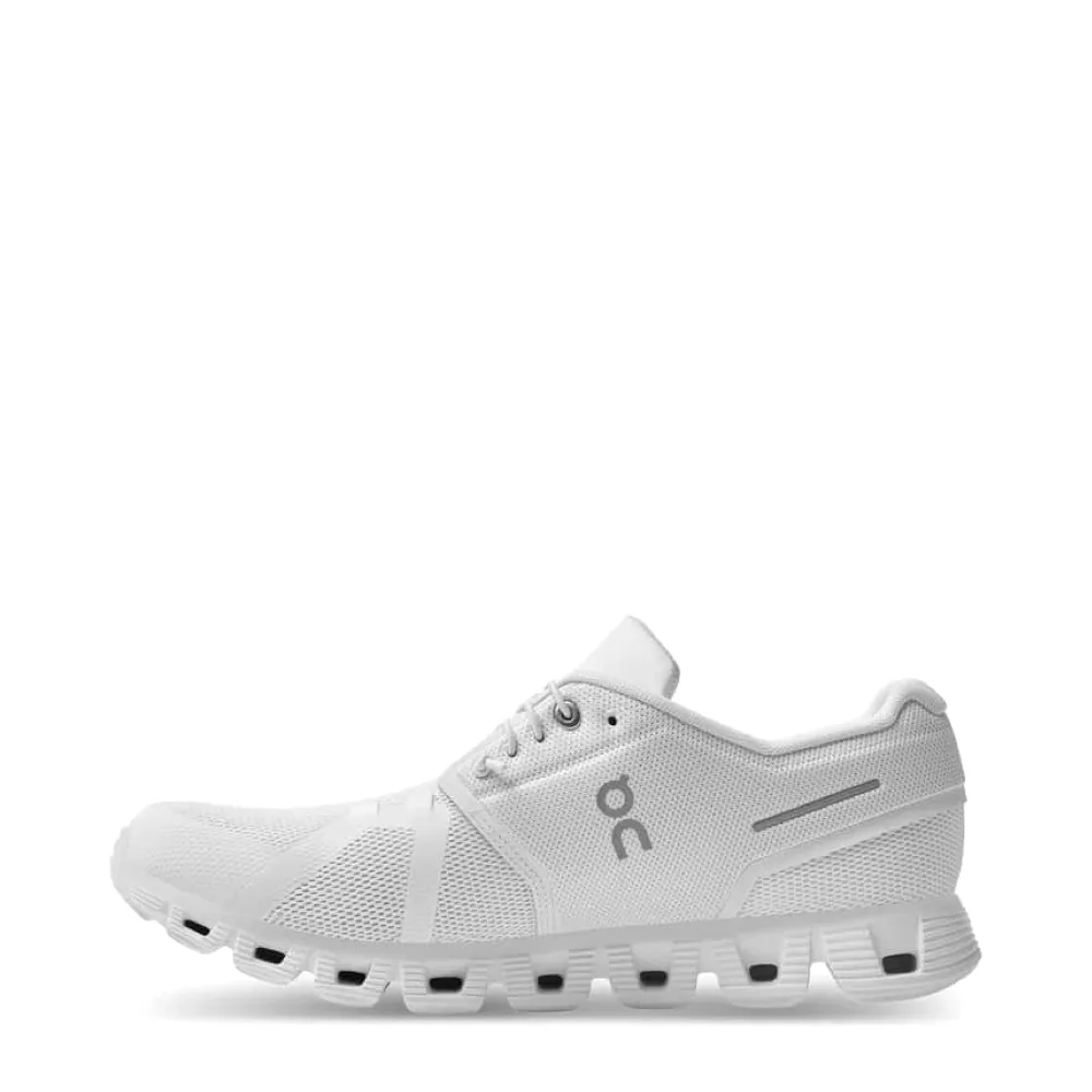 On Women's Cloud 5 Sneaker in All White