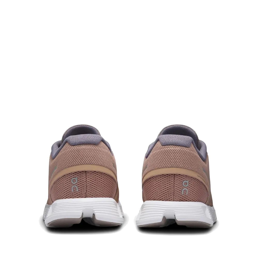 On Women's Cloud 5 Sneaker in Rose Brown/Fog