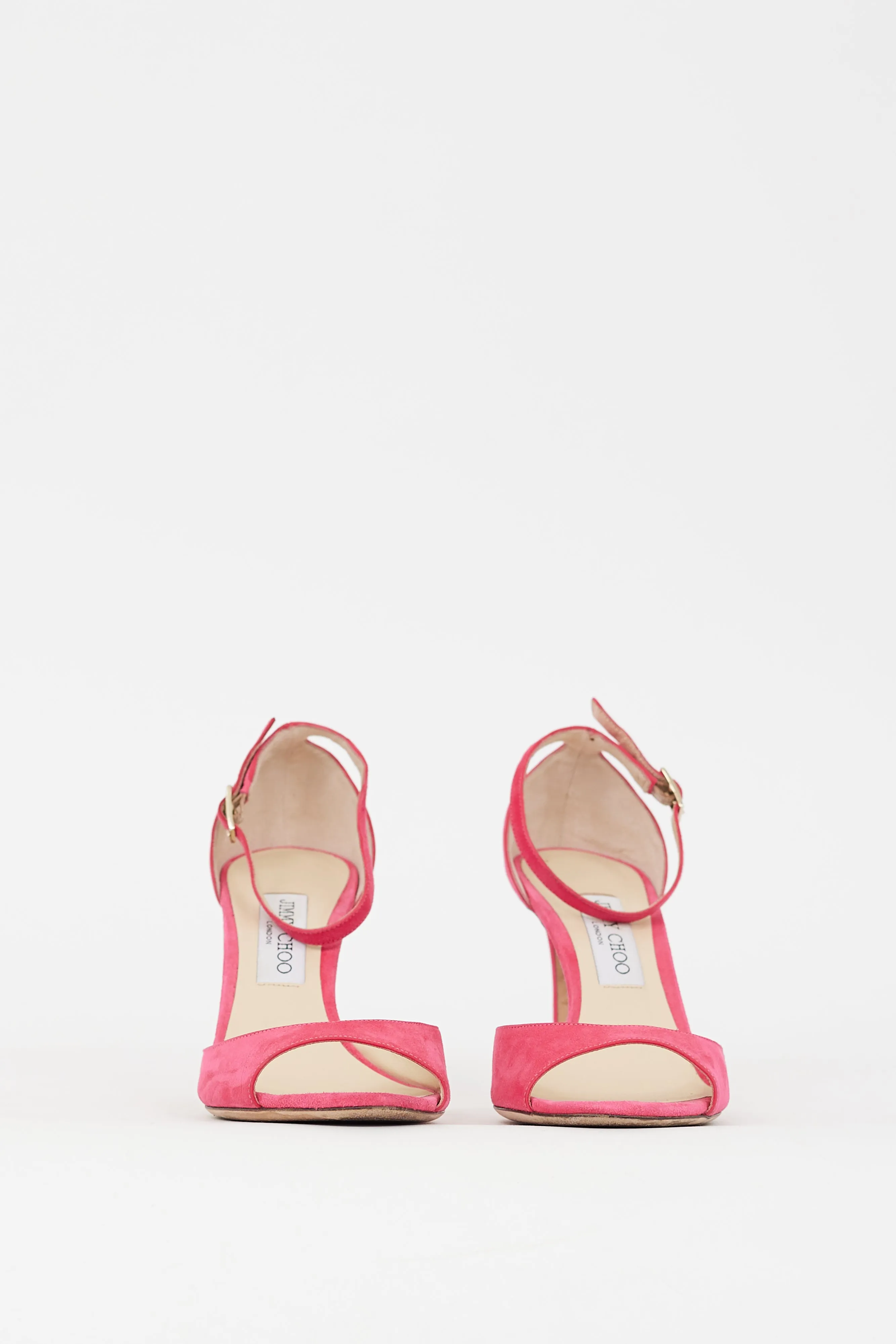 Pink Suede Heeled Sandal