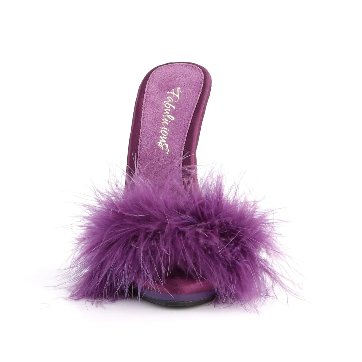 POISE-501F Purple Satin-Marabou Fur/Purple