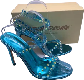 Public Desire Blue Dolly Heeled Sandals UK 6