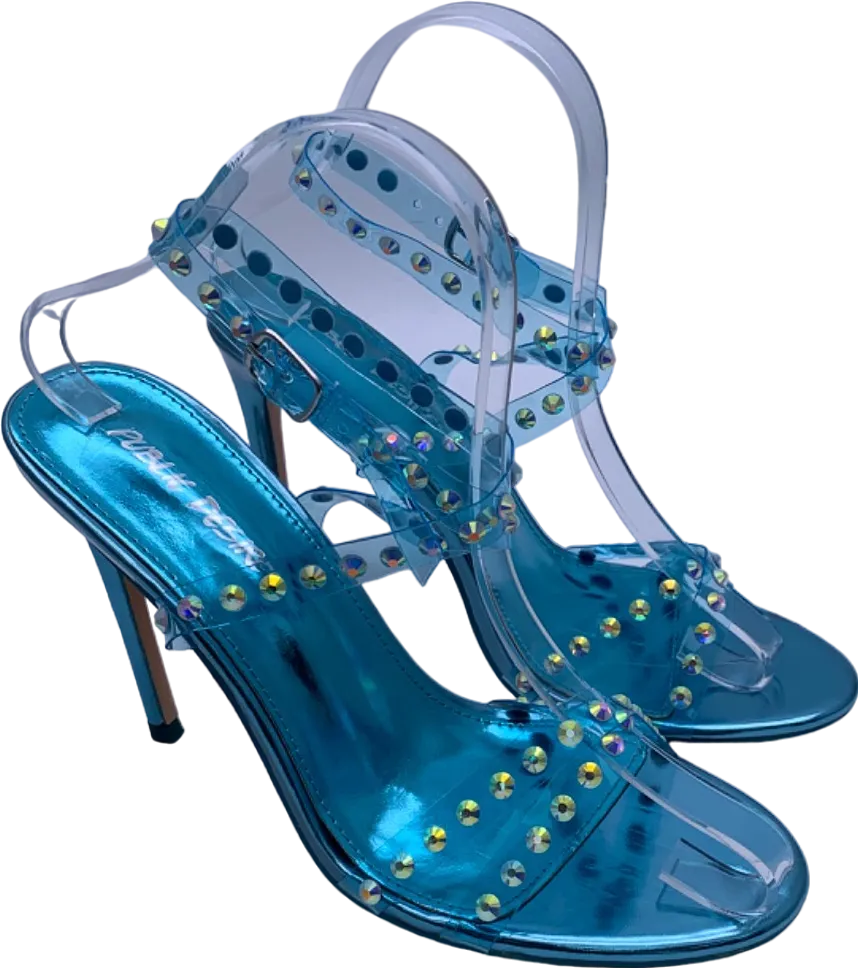 Public Desire Blue Dolly Heeled Sandals UK 6