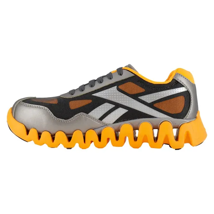 Reebok Women's Zig Pulse Safety Comp Toe Shoes - Silver/Orange-RB322