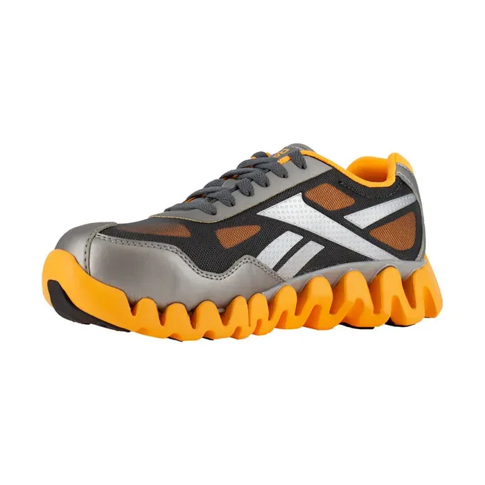 Reebok Women's Zig Pulse Safety Comp Toe Shoes - Silver/Orange-RB322