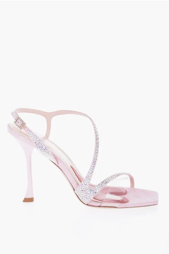 Roger Vivier Suede Sandals With Rhinestones 10 cm