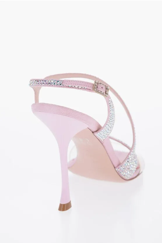 Roger Vivier Suede Sandals With Rhinestones 10 cm