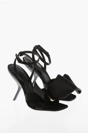 Salvatore Ferragamo Satin HELENA Sandals with Front Bow 10.5cm