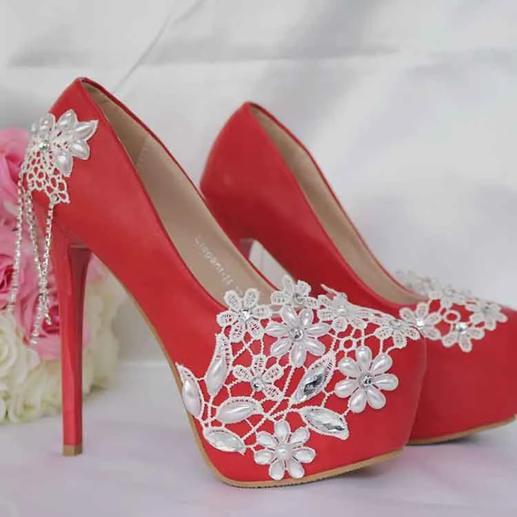 Sd-hk Bridal Shoes Women Platform White Comfortable Wedding Heels for Bridal