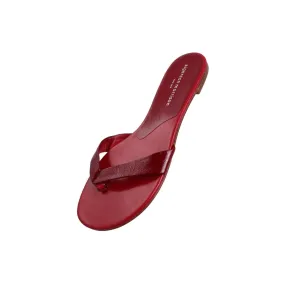 SIGERSON MORRISON Deep Red Leather Thong Sandals |  US Femme 6