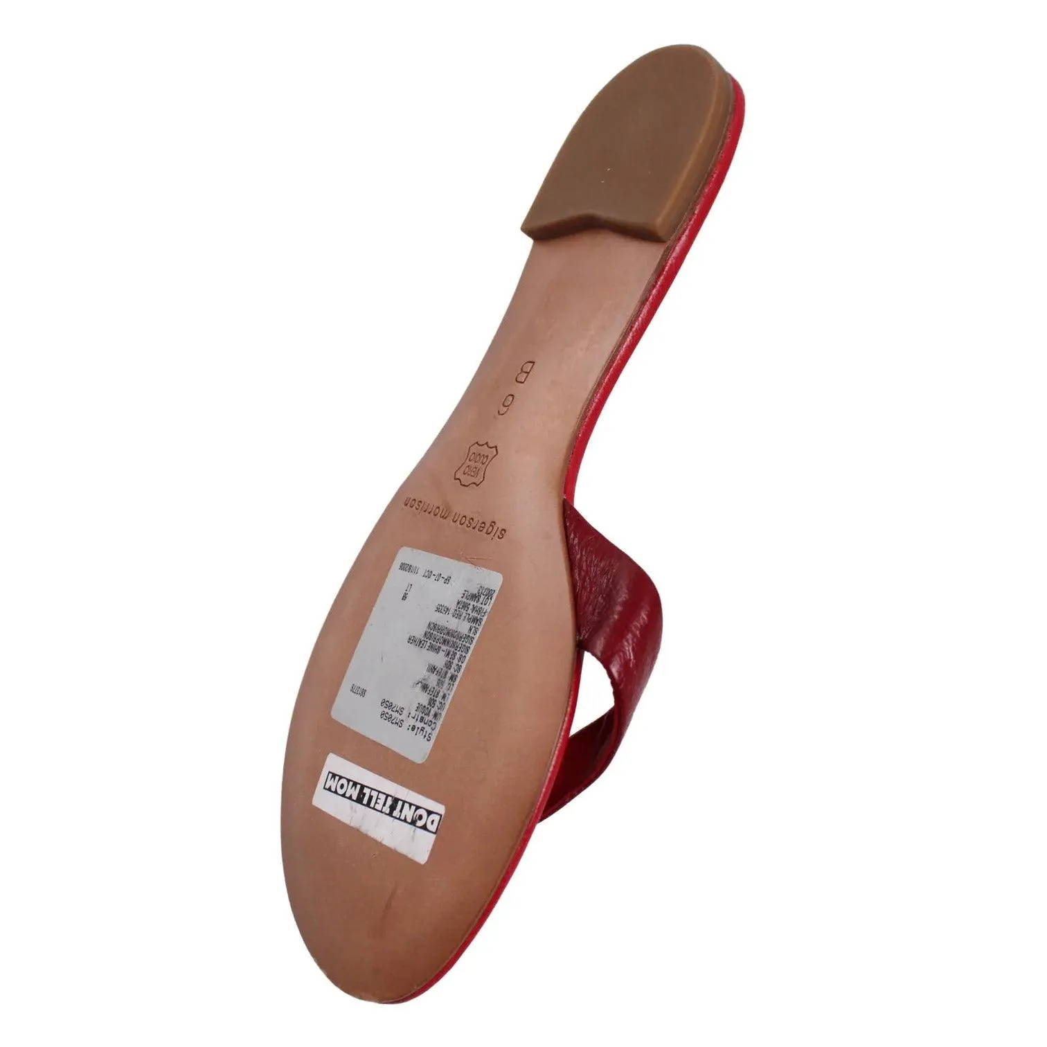 SIGERSON MORRISON Deep Red Leather Thong Sandals |  US Femme 6