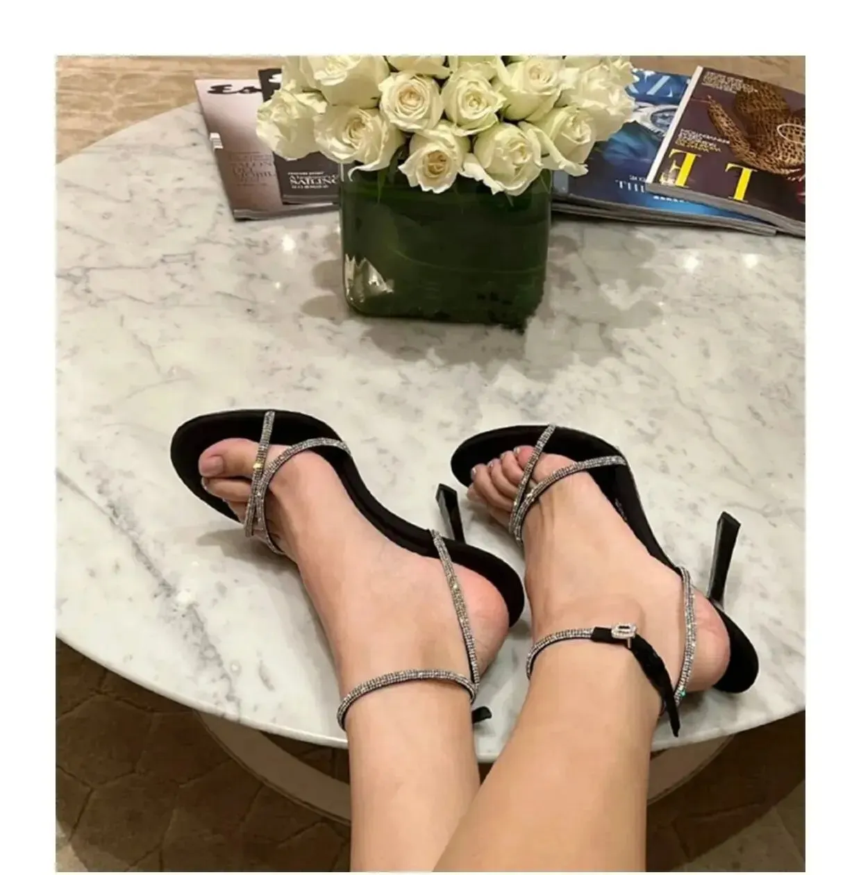 Stiletto Buckle Rhinestone heel