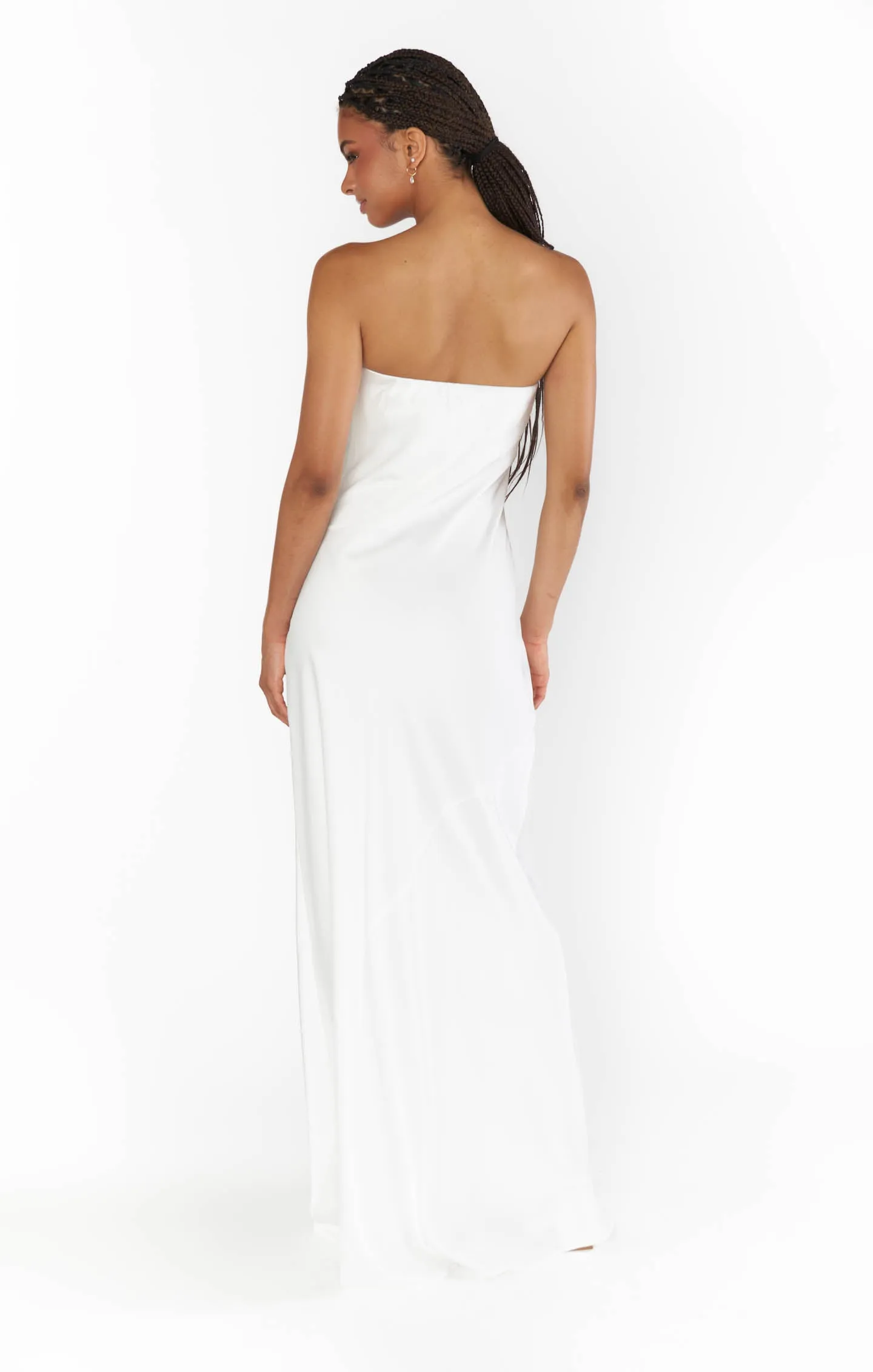 Taylor Tube Maxi Dress ~ Ivory Luxe Satin