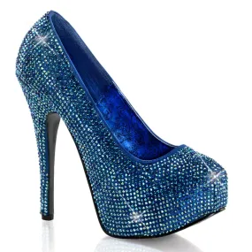 TEEZE-06R Blue Satin-Iridescent Rhinestones