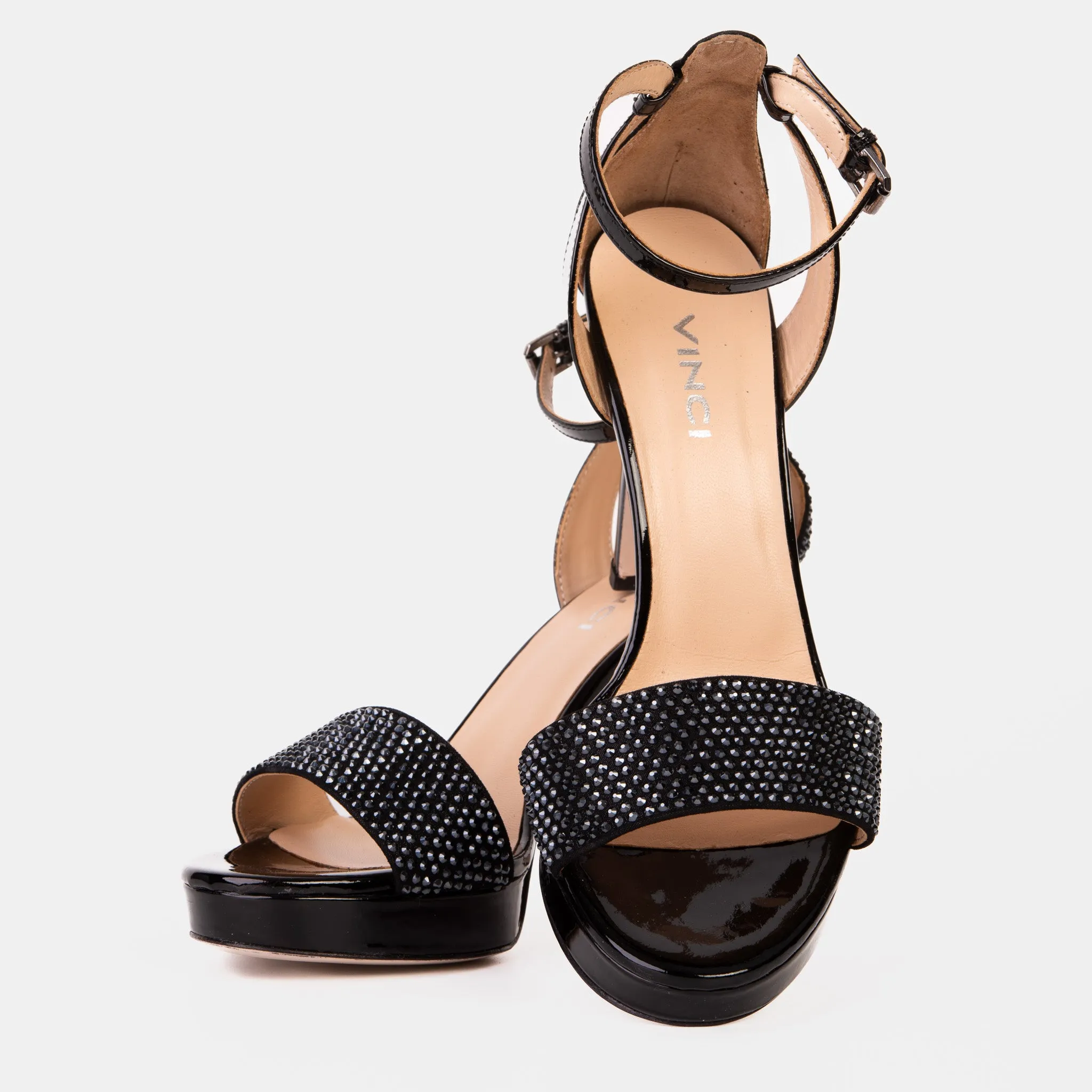 The Mars Platform Heel Black Leather Women's Sandal