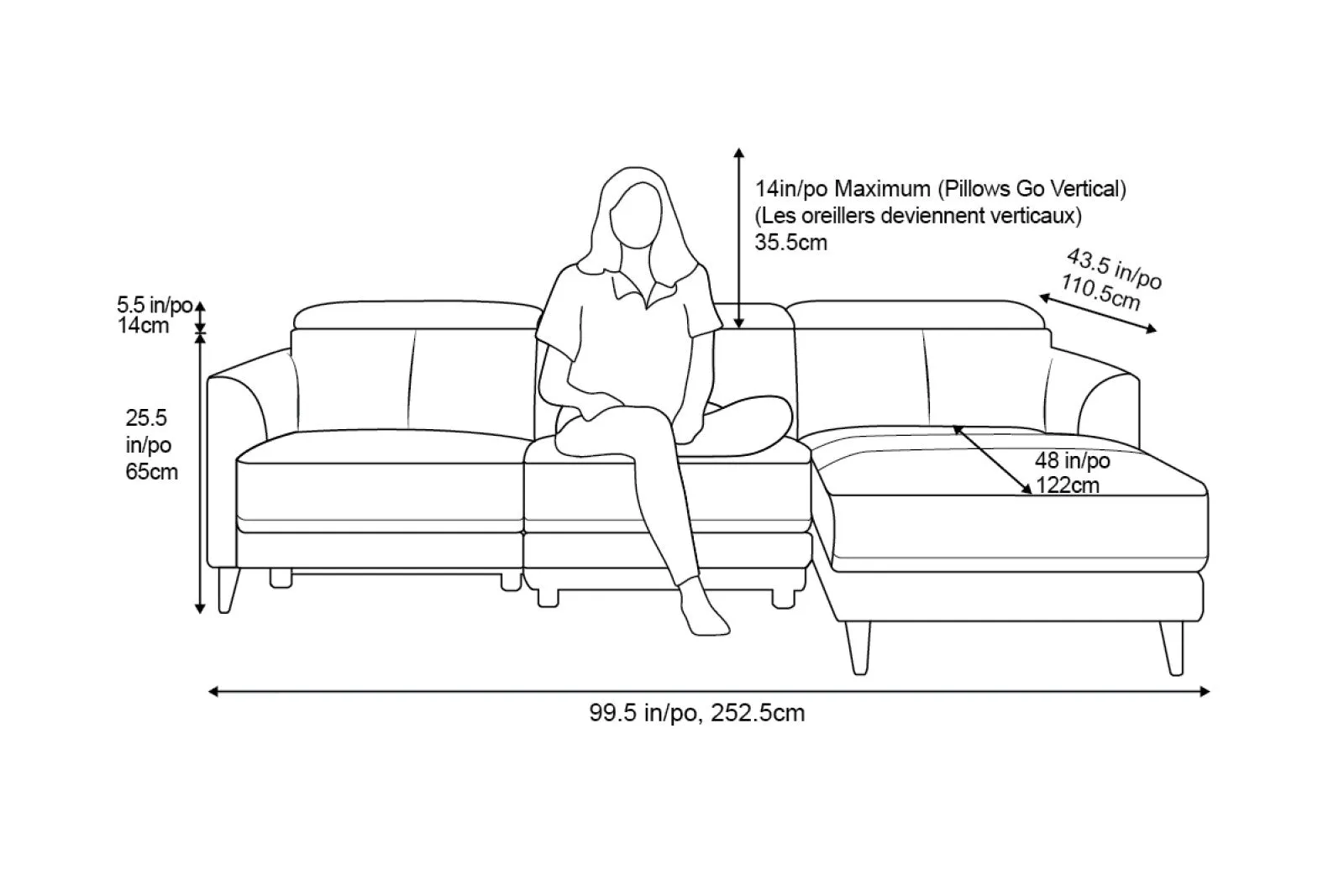 Valencia Andria Modern Right Hand Facing Top Grain Leather Reclining Sectional Sofa, Grey Color