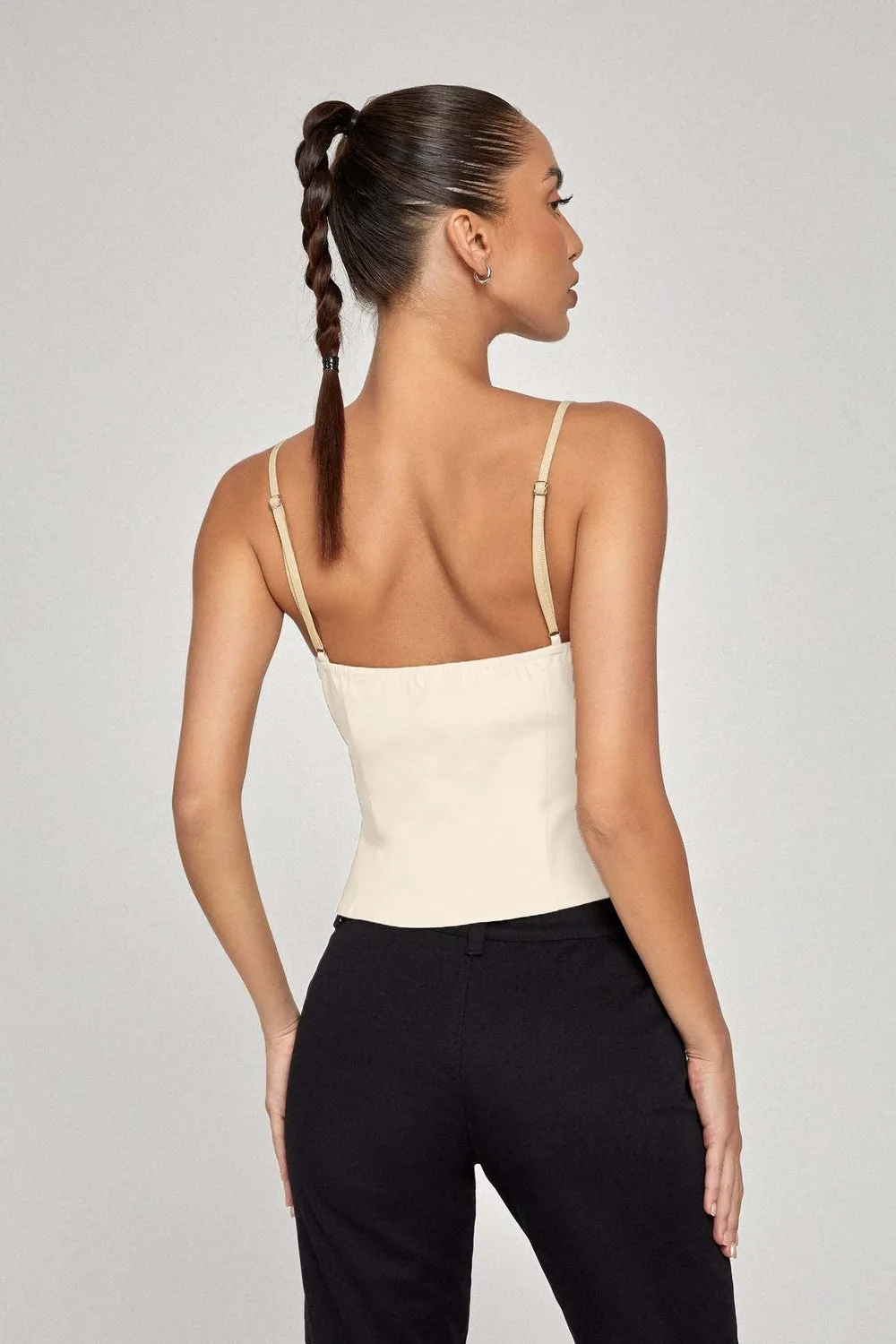 Veneta Cami Top In Tailoring White