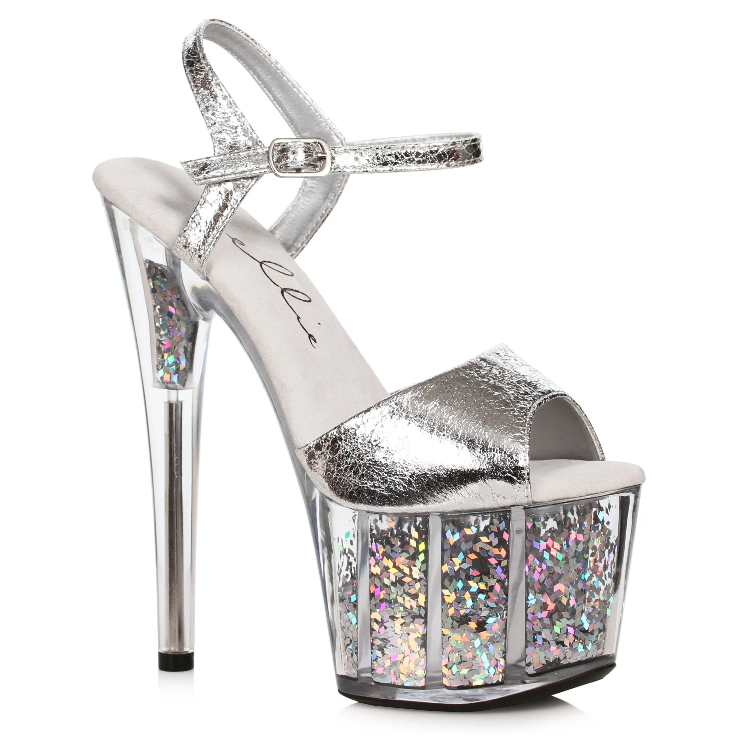 Zenya-709 Glitter Flake Platform 7" Sandals